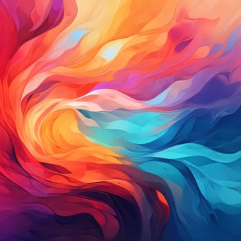 Abstract background design: abstract colorful background with smooth lines in blue, orange and pink