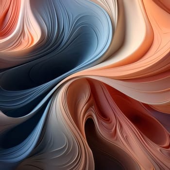 Abstract background design: abstract background with smooth wavy lines in orange and blue colors