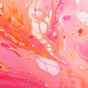 Abstract background design: Abstract background of acrylic paint in pink and orange tones. Liquid marble pattern.