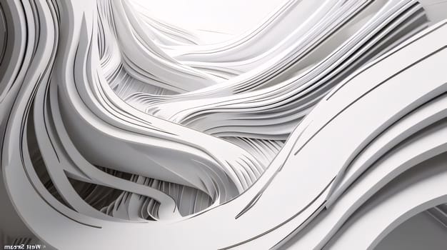 Abstract background design: 3d rendering, abstract background, white wavy surface, modern architecture