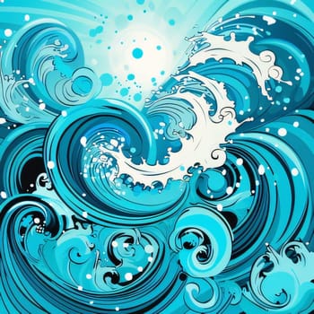 Abstract background design: Abstract blue background with waves and splashes. Vector illustration for your design