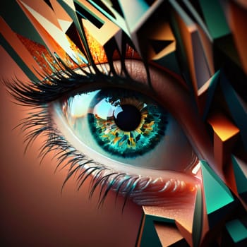 Abstract background design: Eye in abstract style. 3d illustration. Computer generated image.