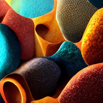 Abstract background design: abstract background of multicolored sponges close-up