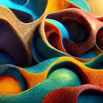 Abstract background design: Abstract background of colorful shapes. 3d rendering, 3d illustration.