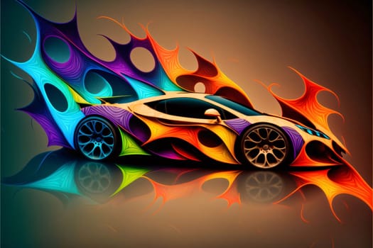 Abstract background design: Abstract background with colorful sport car. Vector illustration. Eps 10.