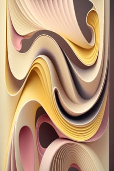 Abstract background design: 3d render, abstract background with wavy layers of paper.