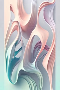 Abstract background design: 3d rendering of abstract wavy surface in pastel colors.