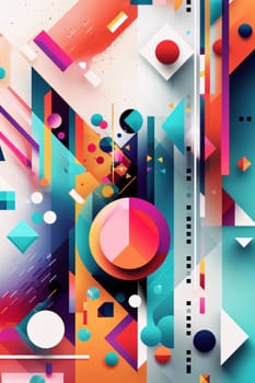 Abstract background design: Abstract geometric background with colorful elements and dynamic shapes. Vector illustration.