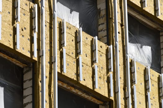 External wall insulation with mineral wool