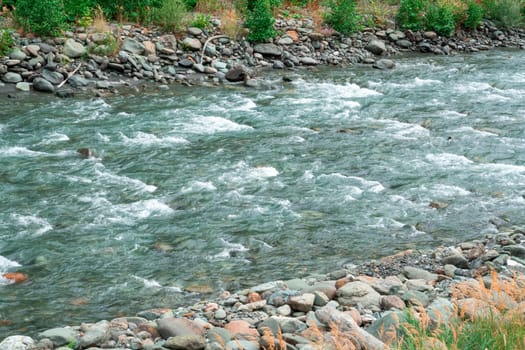 the rapid flow of the mountain river Mzymta. photo