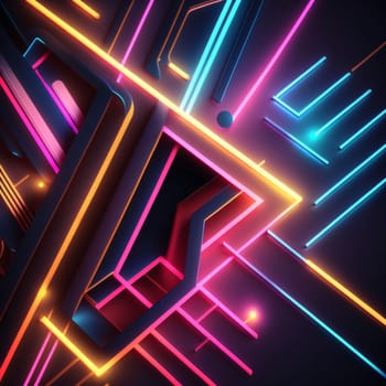 Abstract background design: Abstract background with neon light lines. Vector illustration. Eps 10.