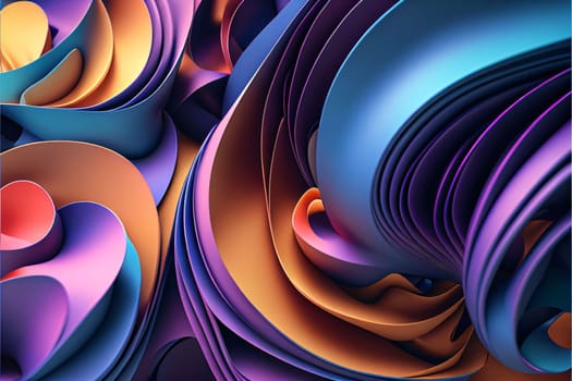 Abstract background design: Abstract 3d rendering of colorful wavy background. Futuristic technology style.