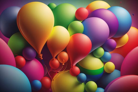 Abstract background design: Illustration of colorful balloons in the form of a ballon.