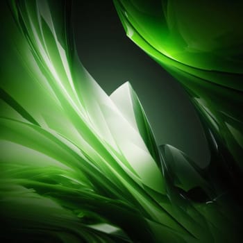 Abstract background design: Abstract green background, futuristic wavy illustration, computer-generated image.