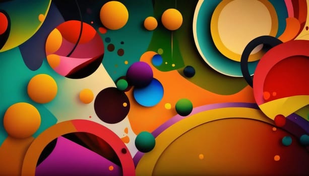 Abstract background design: abstract colorful background with circles and dots. 3d illustration.