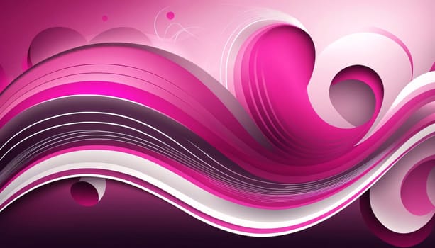 Abstract background design: Abstract background with pink waves and hearts. Vector illustration for your design