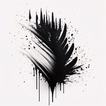 Abstract background design: abstract black grunge brush stroke on white background. Vector illustration