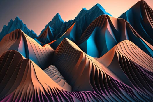 Abstract background design: Abstract background of mountains. 3d rendering, 3d illustration.