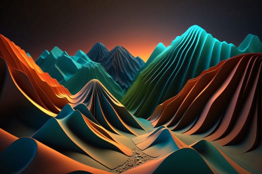 Abstract background design: Abstract background of mountains. 3D rendering. Computer digital drawing.