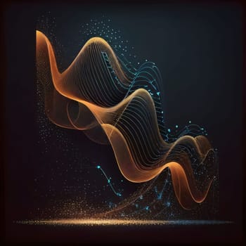 Abstract background design: Abstract background with dynamic waves and particles. Vector illustration. Eps 10