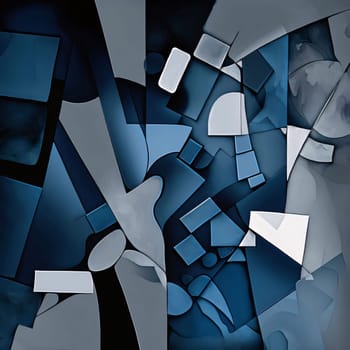 Abstract background design: abstract blue background with some cubic elements in it (3d render)
