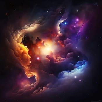 Abstract background design: Cosmic space and stars, nebula and galaxies, computer generated abstract background