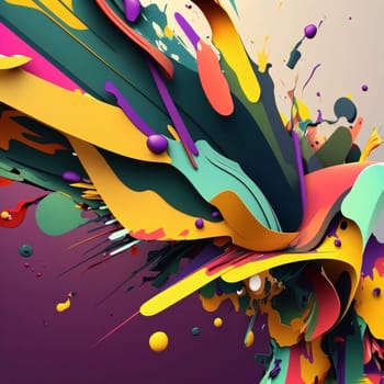 Abstract background design: Abstract background with colorful paint splashes. 3d render illustration.