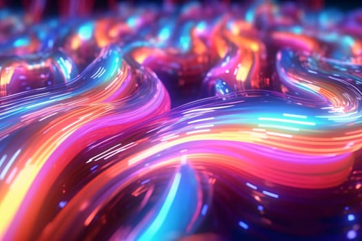 Abstract background design: 3d render of abstract fractal background with glowing neon lines. Magic light painting.