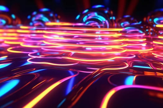 Abstract background design: abstract background with glowing lines and bokeh, 3d render