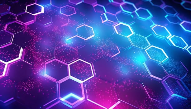 Abstract background design: Abstract technology background with hexagons. 3d rendering, 3d illustration.