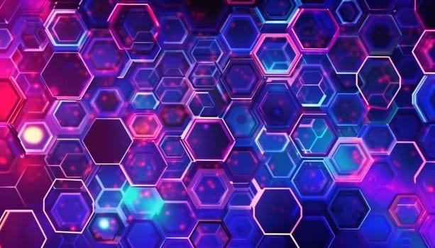 Abstract background design: Abstract technology background with hexagons. 3D rendering illustration. Virtual reality.