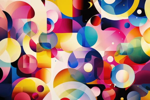 Colorful geometric shapes with soft edges. AIG51A.