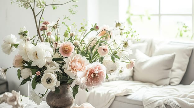 Beautiful bouquet of flowers in a vase. Floral arrangement