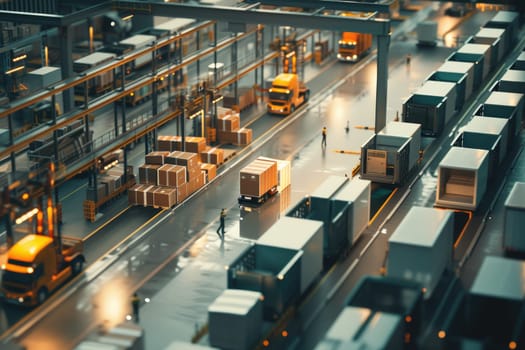 Photography of warehouse worker working and checking quality of material and carrying and delivery at storage. Industrial worker looking and inspecting at product. Logistic operation concept. AIG42.
