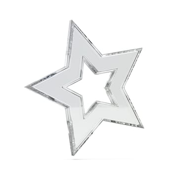 Shiny crystal star on white background