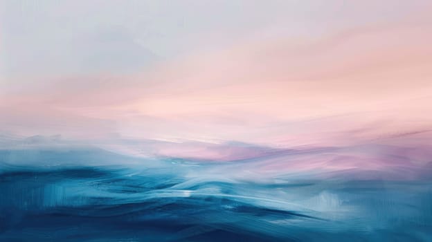 A rectangle painting of a natural landscape featuring a lake with a beautiful sunset in the background. The sky is filled with cumulus clouds, creating a stunning art piece AIG50