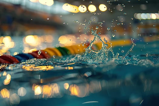 Close-up of water splashing in a sports pool.