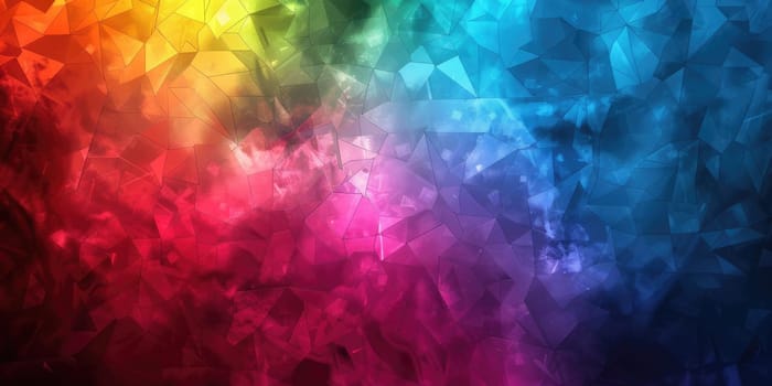 A glowing rainbow-colored crystal background. AIG51A.