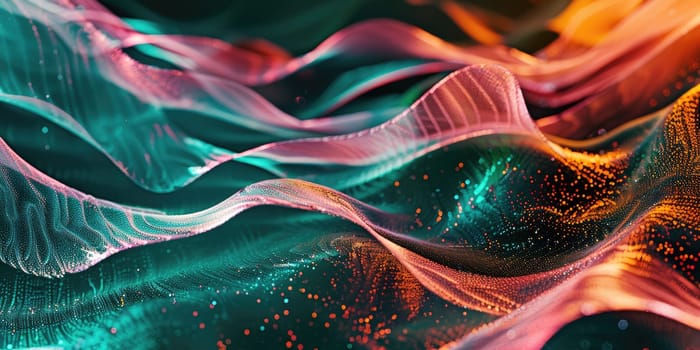 Pink and green glowing waves of light. AIG51A.