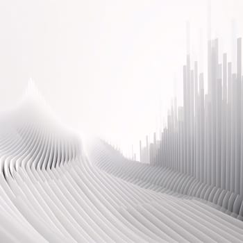 Abstract background design: Abstract 3d rendering of white wavy background. Futuristic shape.