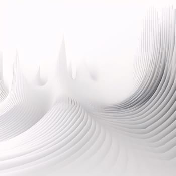 Abstract background design: 3d rendering of abstract background with wavy lines in white colors