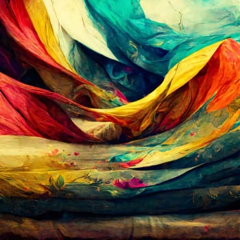 Abstract background design: abstract color background of the flowing fabric. 3d render illustration