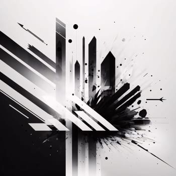 Abstract background design: Abstract grunge background with black and white elements. Vector illustration.