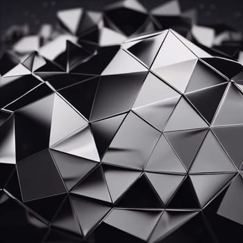 Abstract background design: Abstract 3d rendering of chaotic polygonal shape. Futuristic background design.