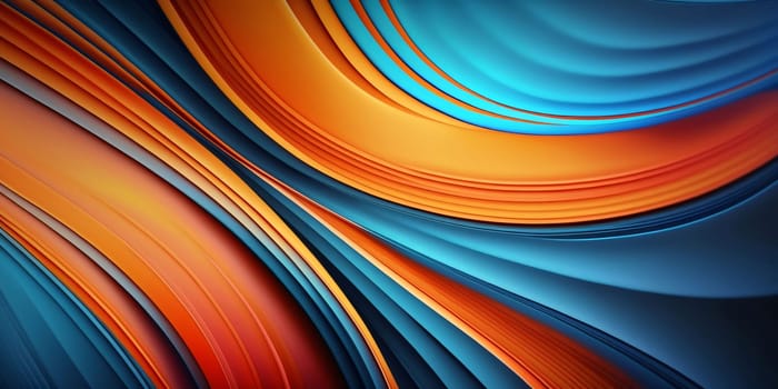 Abstract background design: abstract background with blue and orange colors, 3d render illustration