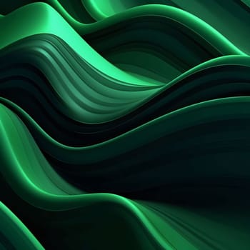 Abstract background design: Green abstract wavy background. 3d rendering, 3d illustration.