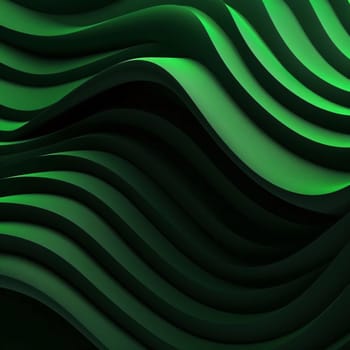 Abstract background design: Abstract green background with wavy lines. 3d rendering, 3d illustration.