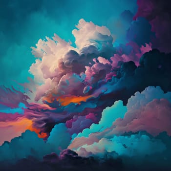 Abstract background design: Colorful clouds in the sky. 3d illustration. Abstract background.