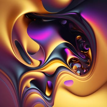 Abstract background design: abstract background with purple, yellow and purple wavy pattern. 3d rendering
