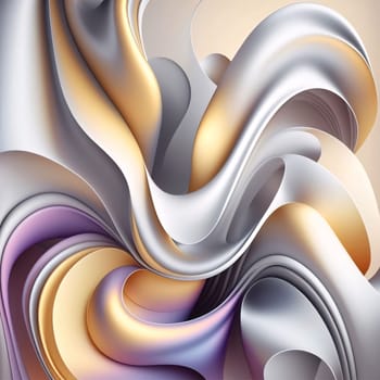 Abstract background design: abstract background with smooth wavy lines in beige and silver colors